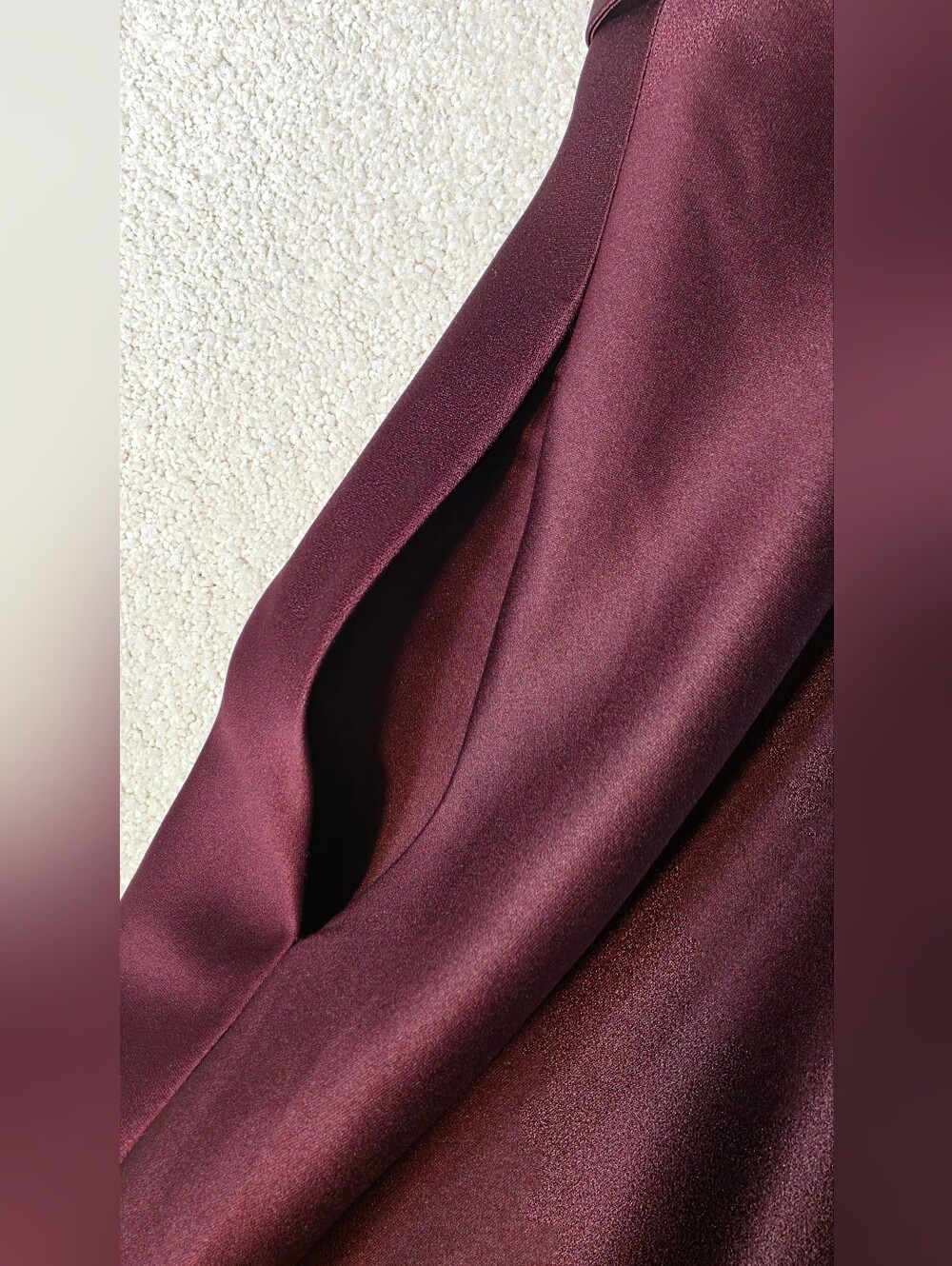 Morilee By Madeline Gardner Bordeux Bridesmaid Satin Maxi Gown Halter Neckline 6 - Picture 5 of 11